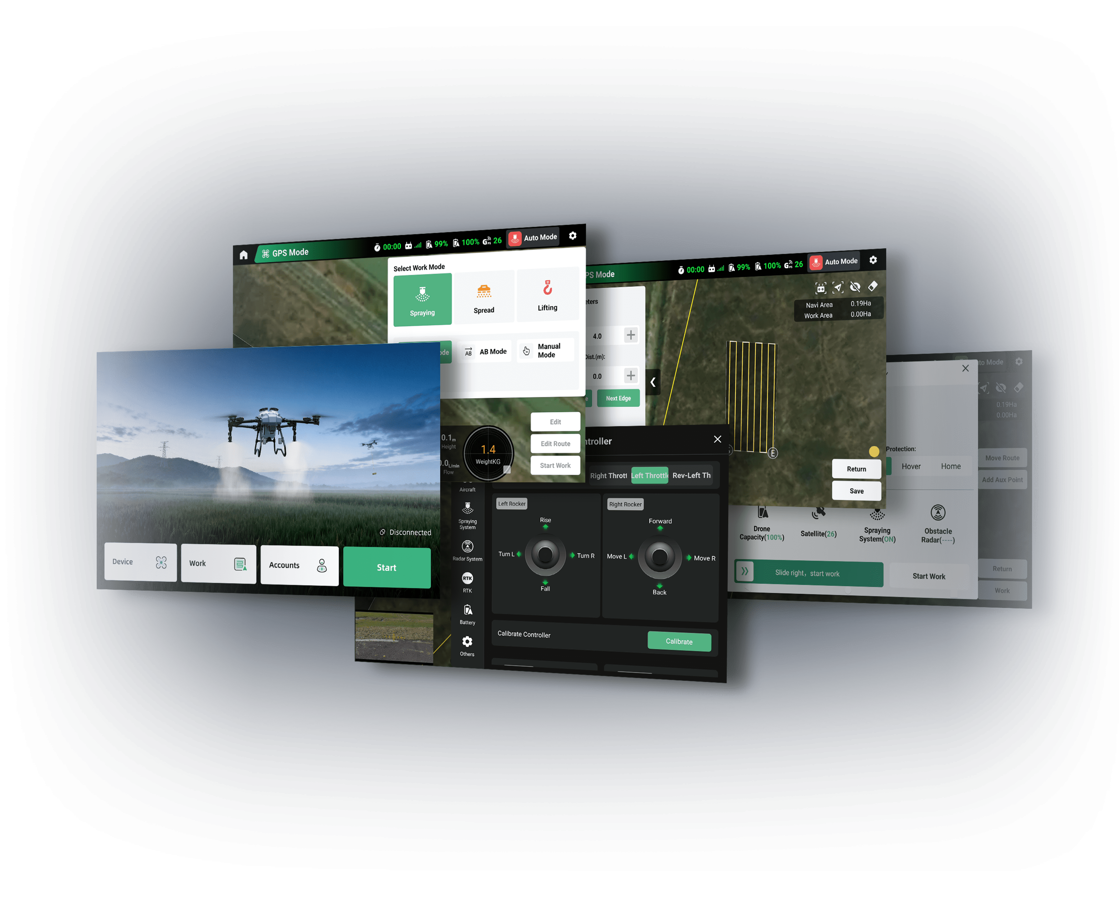 AG80 Agricultural Drone Alfi 4.0 app interface